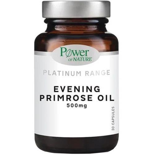 Power of Nature Platinum Range Evening Primrose Oil Συμπλήρωμα Διατροφής με 'Έλαιο Νυχτολούλουδου Κατά των Συμπτωμάτων της Εμμηνόπαυσης 500mg 30caps